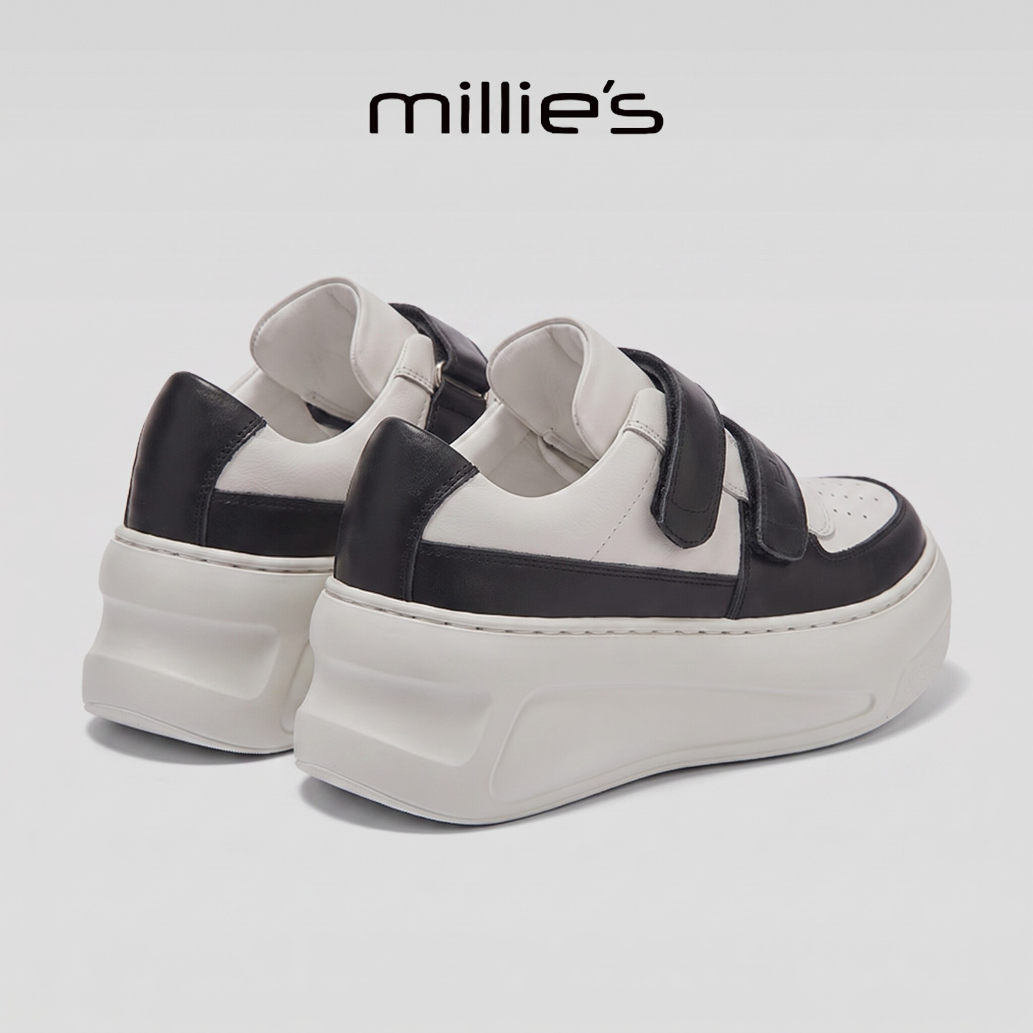 MILLIE'S/妙丽魔术贴小白鞋女