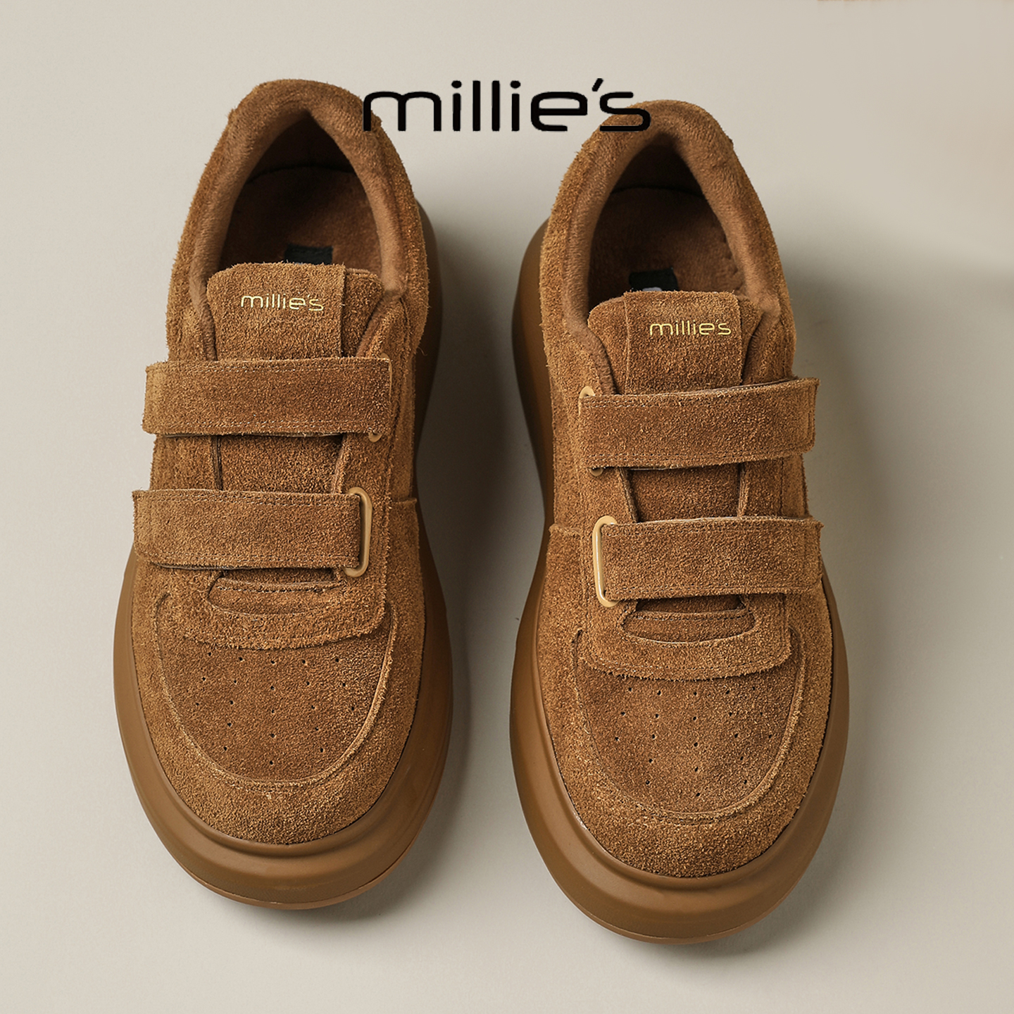 MILLIE'S/妙丽加绒厚底休闲鞋女