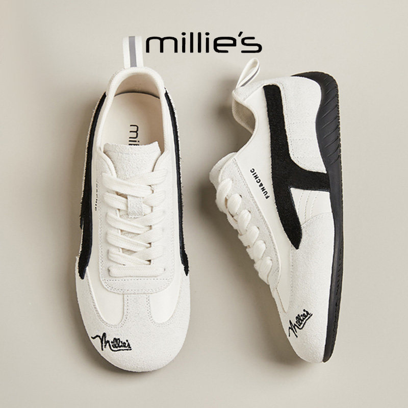 MILLIE'S/妙丽2025新款复古德训鞋女平底休闲运动板鞋,女鞋,德训鞋,淘宝优惠券,粉丝福利购,淘宝优惠卷