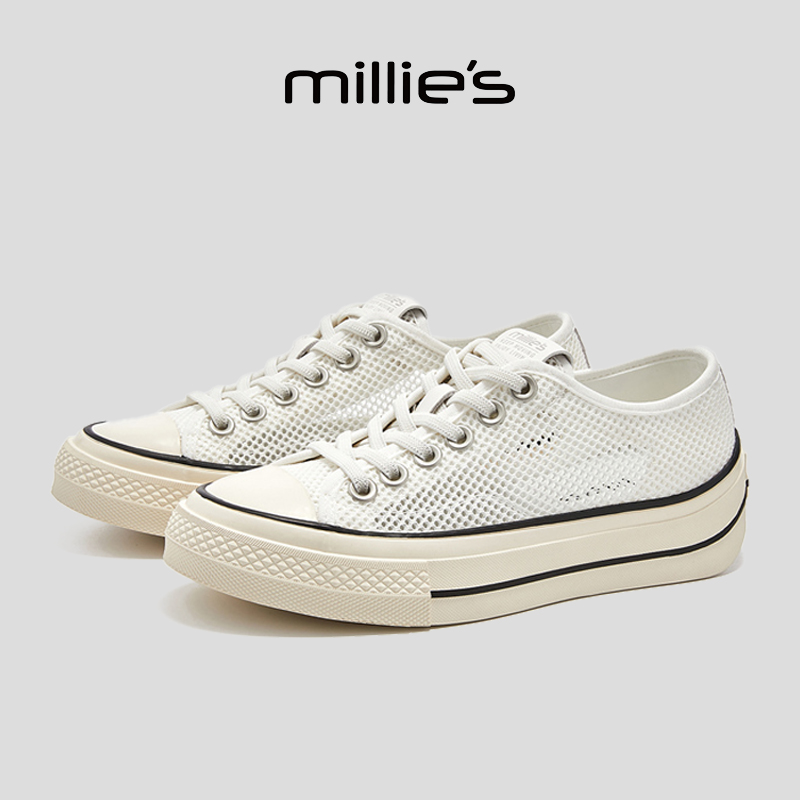 MILLIE'S/妙丽厚底增高帆布鞋