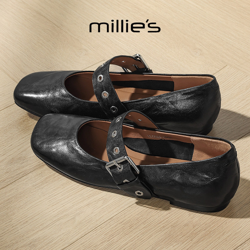 MILLIE'S/妙丽方头平底玛丽珍鞋
