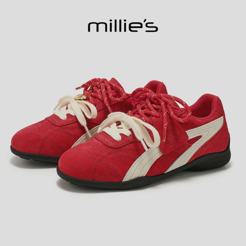 MILLIE'S/妙丽真皮平跟休闲鞋