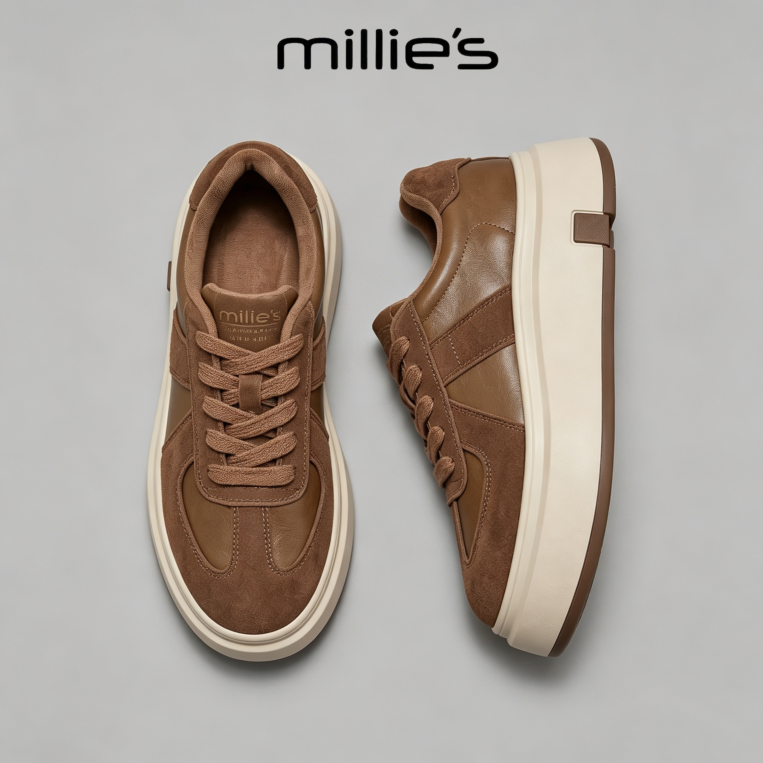 MILLIE'S/妙丽真皮德训鞋女