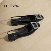妙丽方头平底韩版 小香风绝美气质时尚 MILLIE 百搭浅口单鞋 女