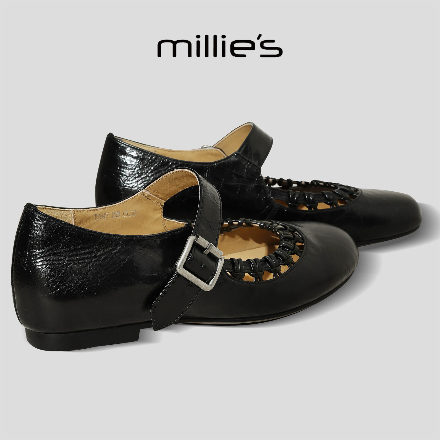 MILLIE'S/妙丽2026新款春季复古一字带女鞋低跟舒适百搭浅口单鞋,女鞋,浅口单鞋,淘宝优惠券,粉丝福利购,淘宝优惠卷