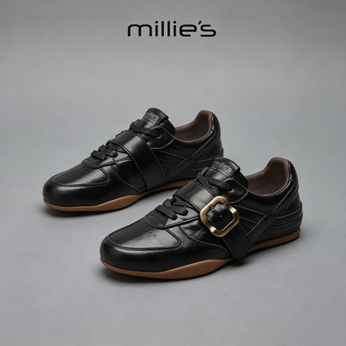 MILLIE'S/妙丽真皮德训鞋女