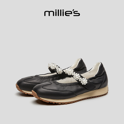 MILLIE'S/妙丽真皮厚底休闲鞋女