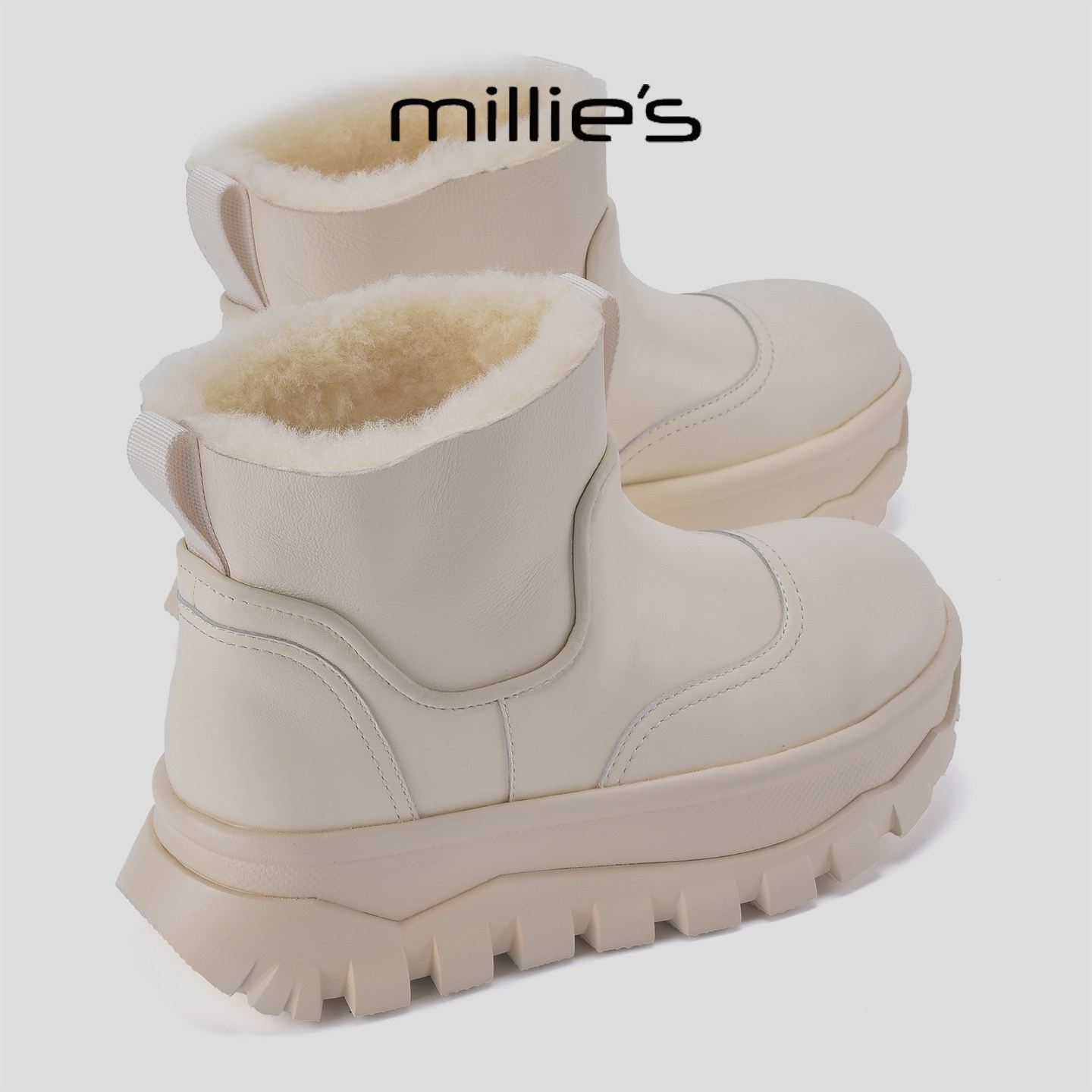 MILLIE'S/妙丽2025新款不累脚巨好看毛毛棉鞋加绒加厚保暖雪地靴,女鞋,时装靴,淘宝优惠券,粉丝福利购,淘宝优惠卷