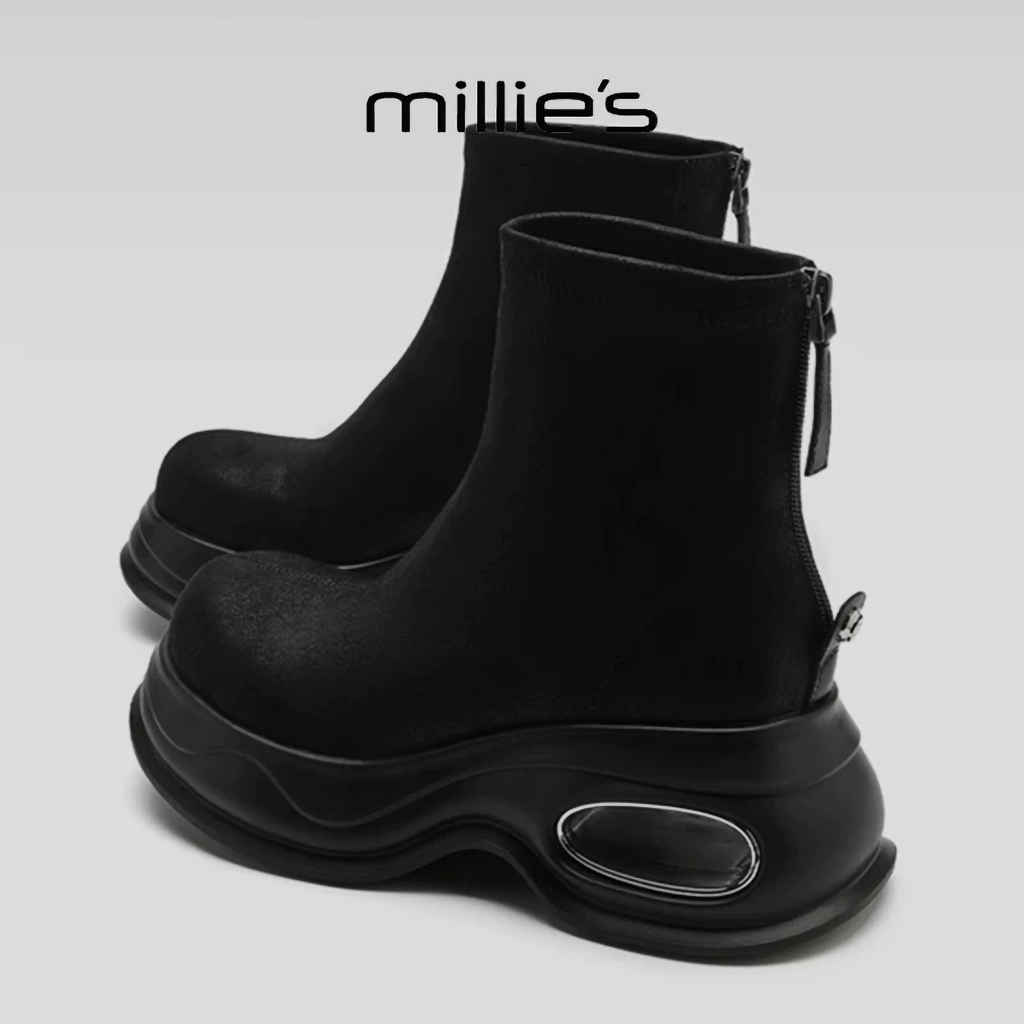 MILLIE'S/妙丽真皮厚底短靴女