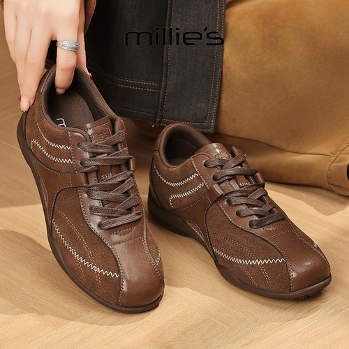 MILLIE'S/妙丽真皮德训鞋女