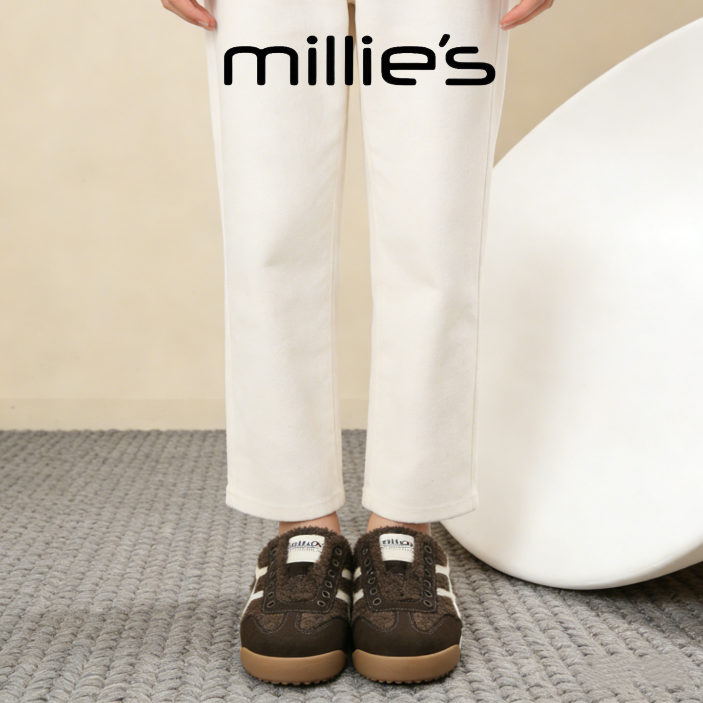 MILLIE'S/妙丽复古风包头穆勒鞋女加绒保暖毛毛鞋一脚蹬休闲棉鞋,女鞋,穆勒鞋,淘宝优惠券,粉丝福利购,淘宝优惠卷
