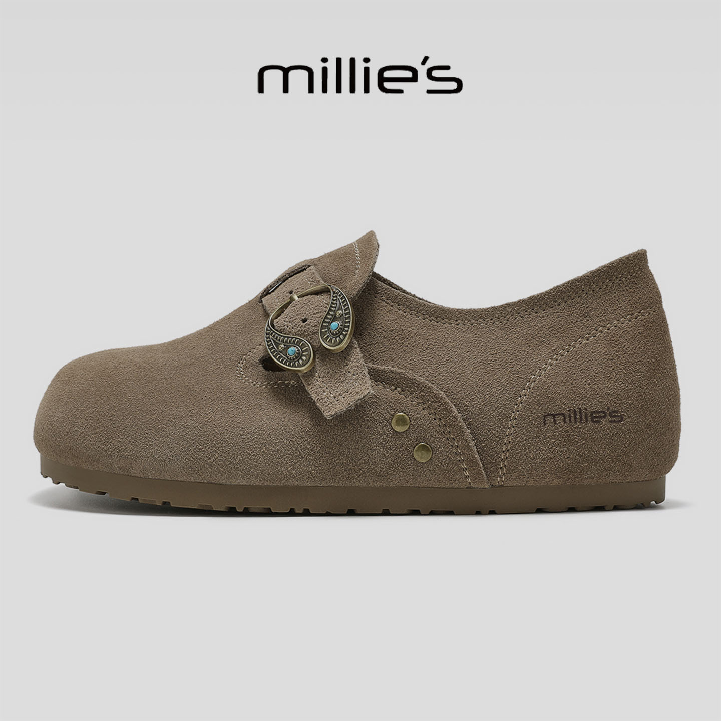 MILLIE'S/妙丽真皮厚底休闲鞋