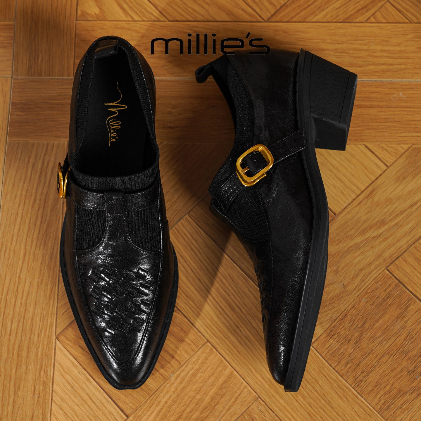 MILLIE'S/妙丽2025新款通勤百搭女士春秋季单鞋尖头粗跟浅口单鞋Q,女鞋,浅口单鞋,淘宝优惠券,粉丝福利购,淘宝优惠卷