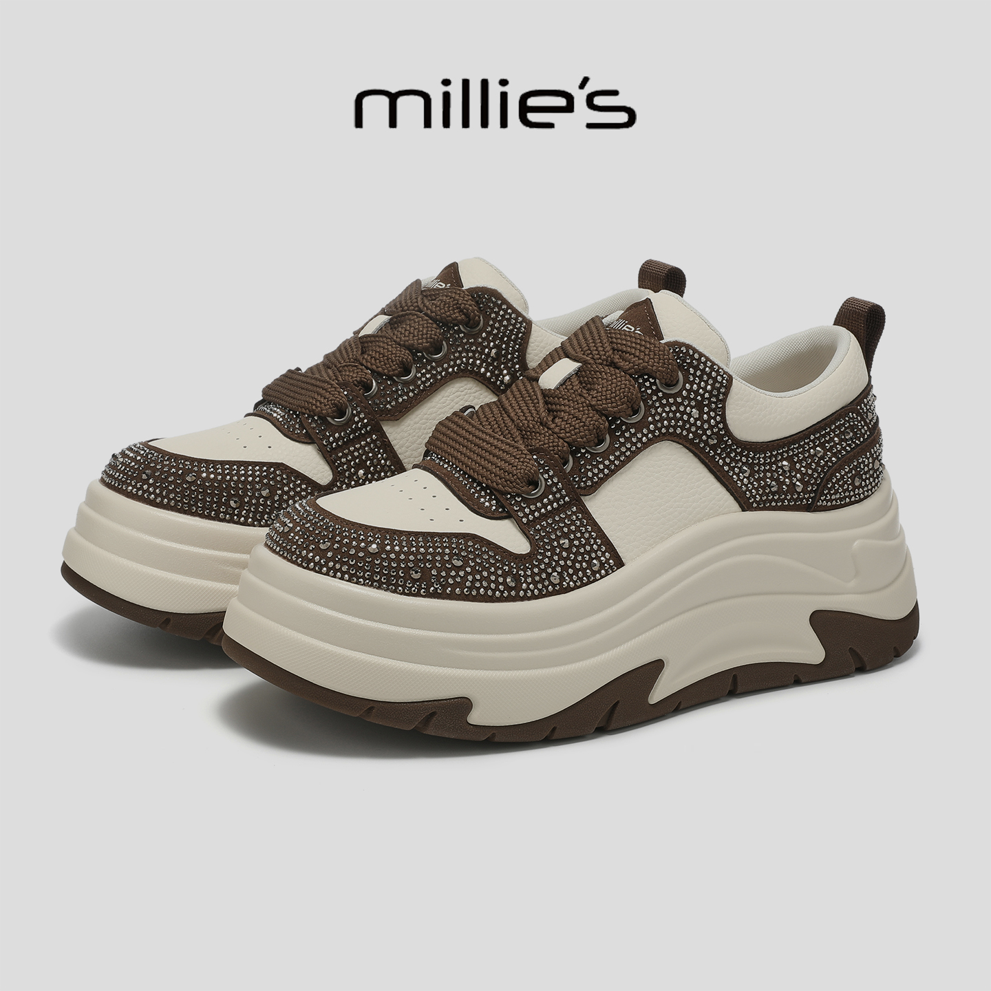 MILLIE'S/妙丽真皮厚底休闲鞋