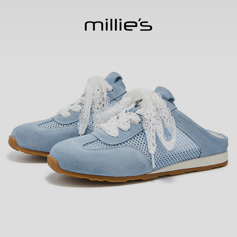 MILLIE'S/妙丽圆头平底时尚百搭舒适透气不累脚休闲运动鞋女鞋