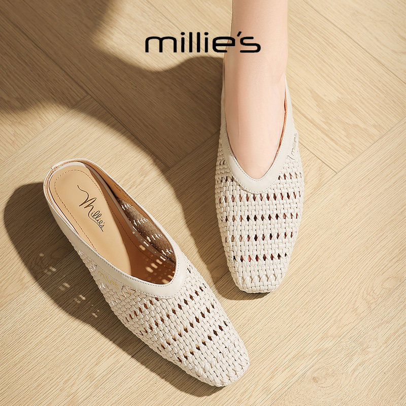 MILLIE'S/妙丽法式复古凉拖鞋