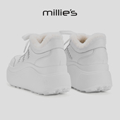 厚底面包鞋 MILLIE 休闲2 加绒加厚保暖小白鞋 女冬季 妙丽2025新款