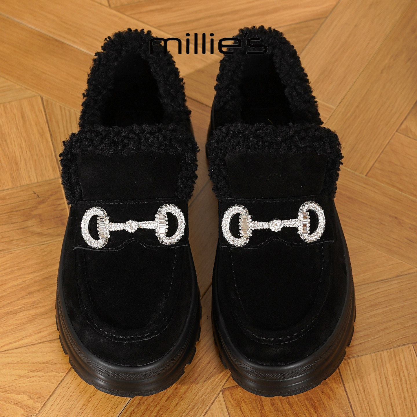 millies妙丽加绒保暖乐福鞋女一脚蹬懒人毛毛鞋百搭厚底雪地鞋,女鞋,婚鞋,淘宝优惠券,粉丝福利购,淘宝优惠卷