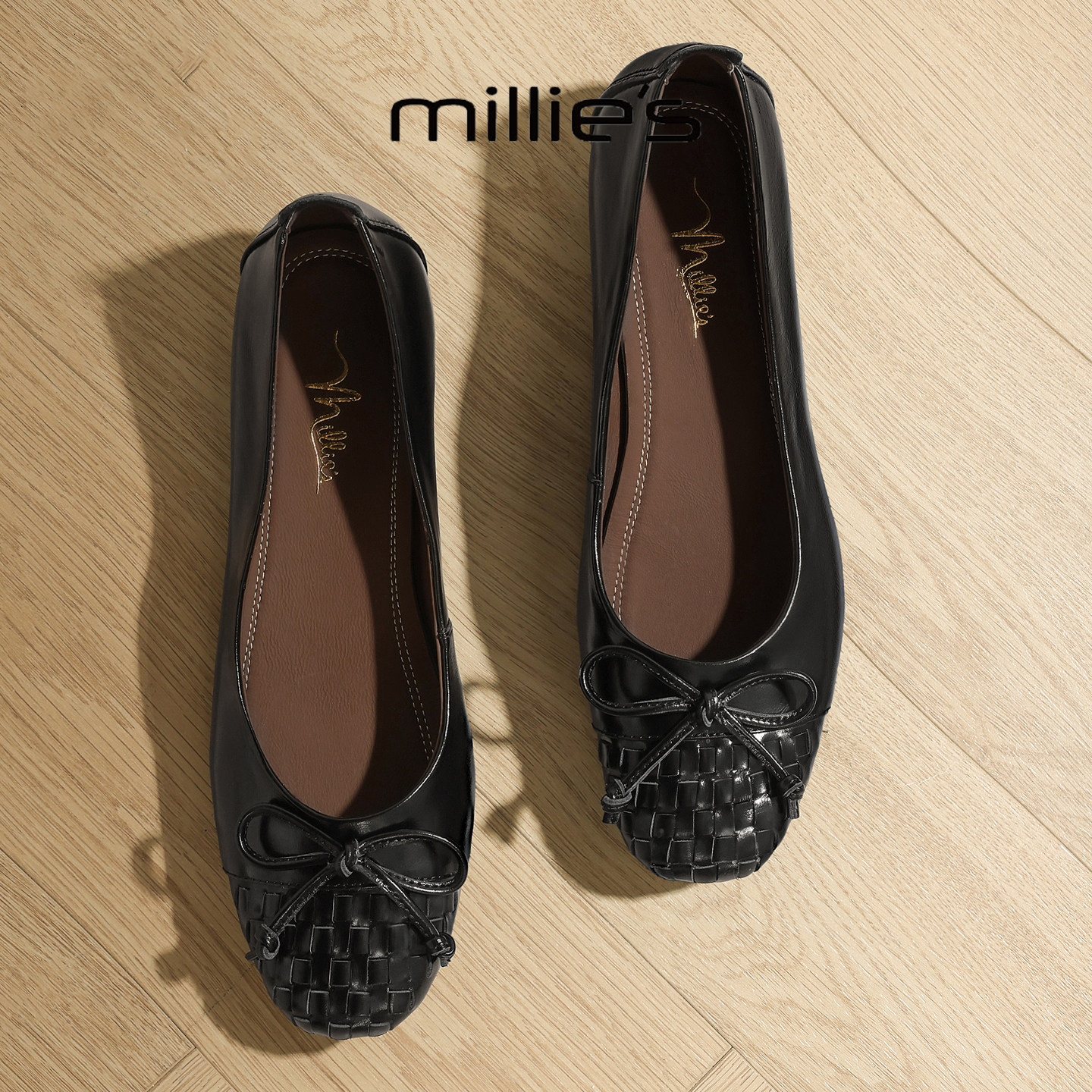 MILLIE'S/妙丽2026新款圆头平底日常通勤百搭休闲鞋女士平底单鞋