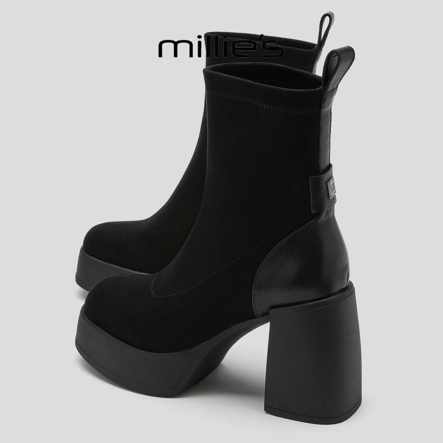 MILLIE'S/妙丽2025新款高跟鞋女气质高级不累脚粗跟厚底显高女鞋