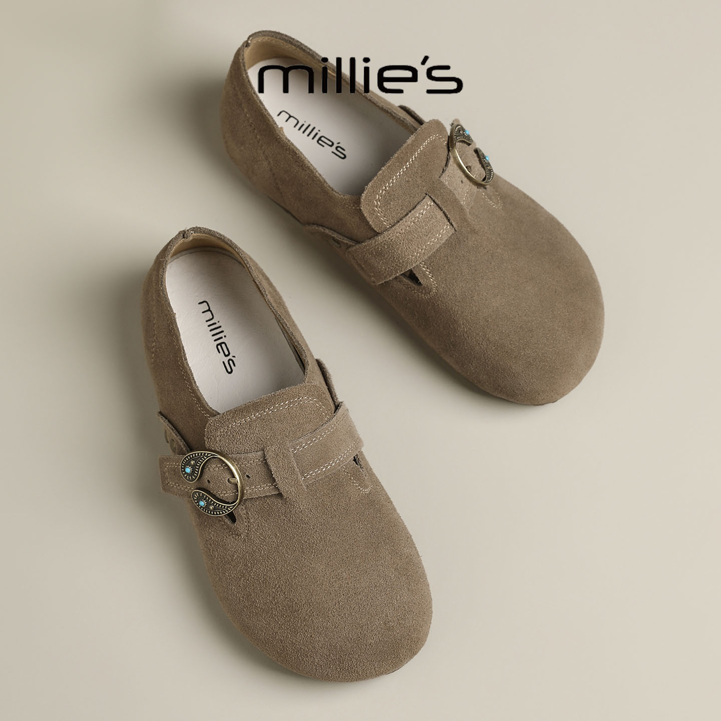 MILLIE'S/妙丽真皮厚底休闲鞋