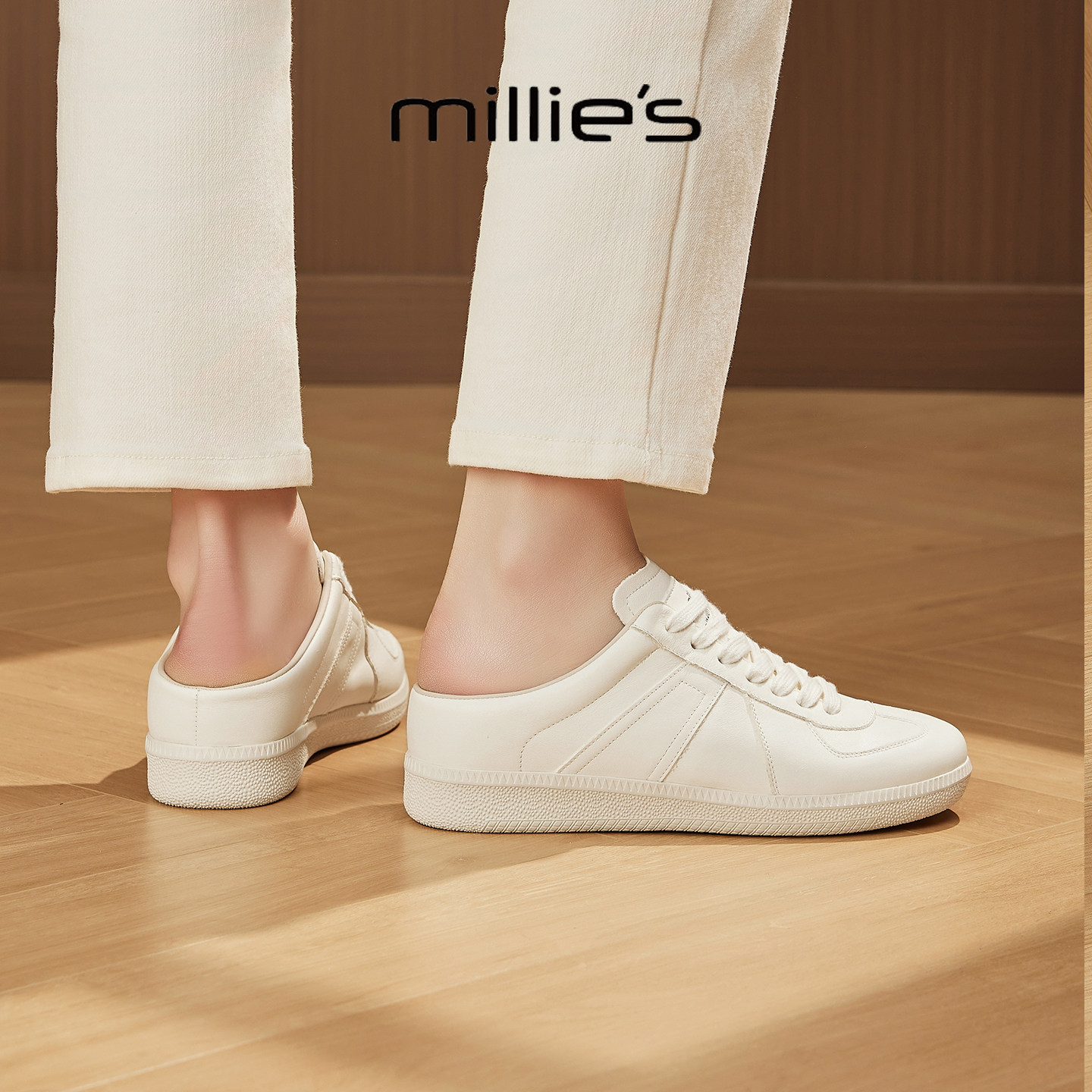 MILLIE'S/妙丽真皮复古休闲鞋