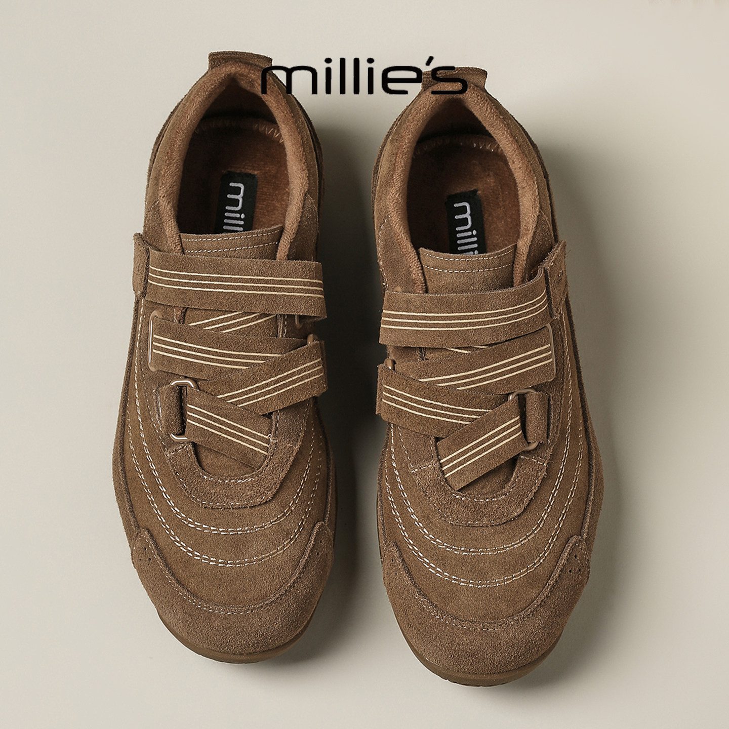 MILLIE'S/妙丽2026新款时尚百搭加绒保暖勃肯鞋时尚潮流舒适小众
