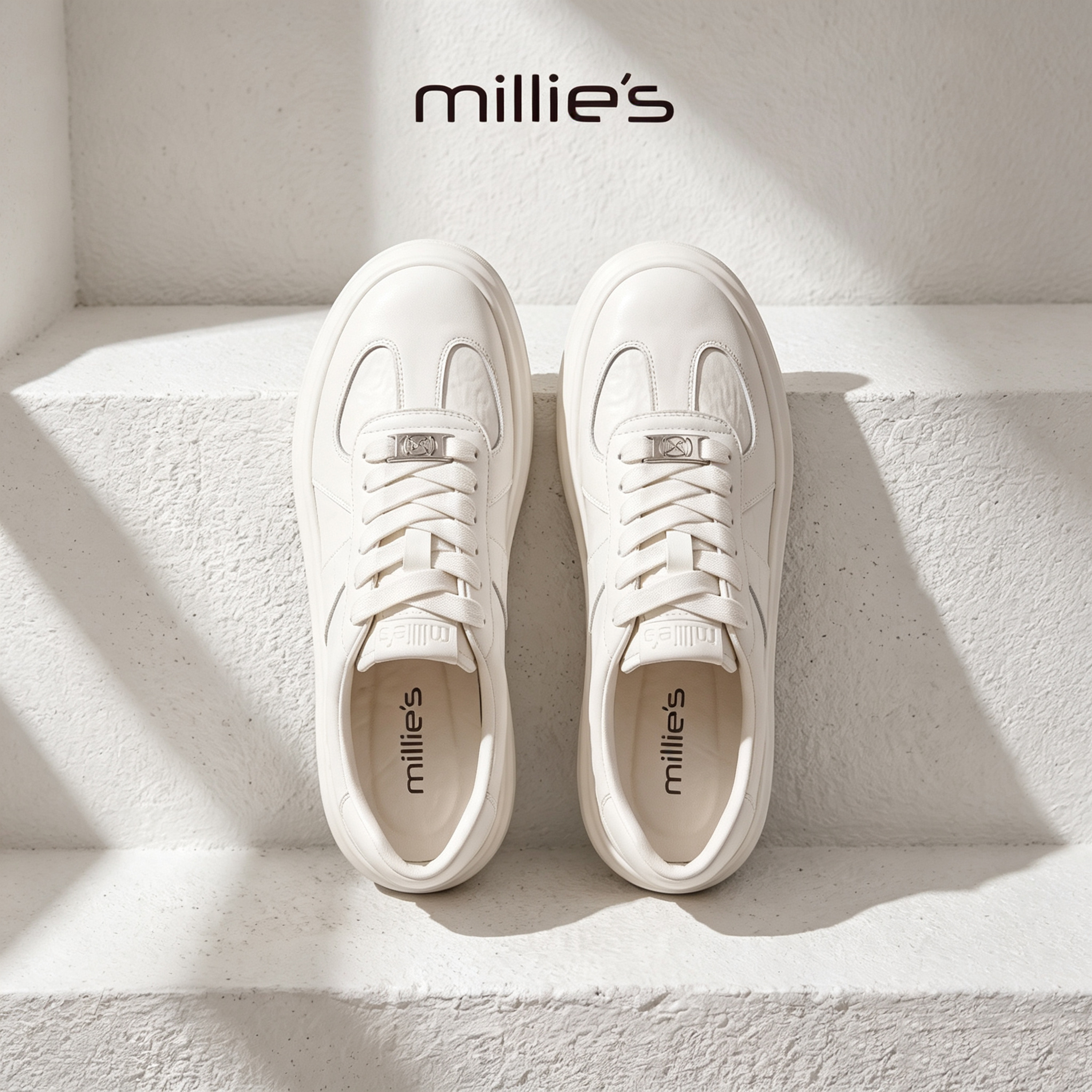 MILLIE'S/妙丽真皮厚底老爹鞋