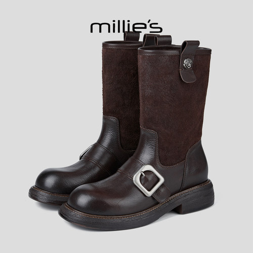 MILLIE'S/妙丽复古复古女靴