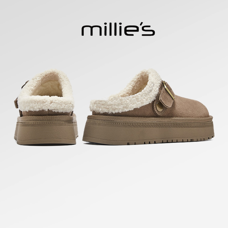 顺丰包邮毛毛拖鞋勃肯鞋松糕厚底