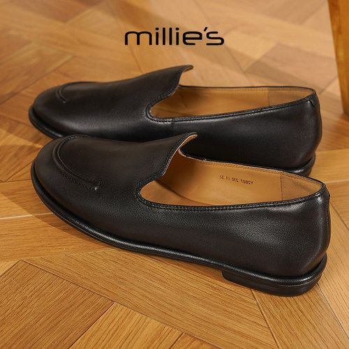 MILLIE'S/妙丽真皮平底单鞋女
