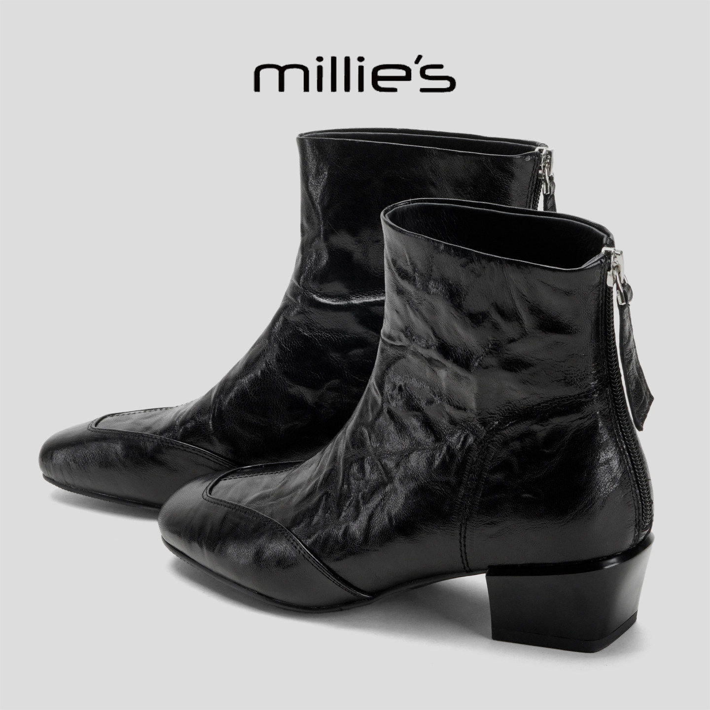 MILLIE'S/妙丽真皮切尔西靴