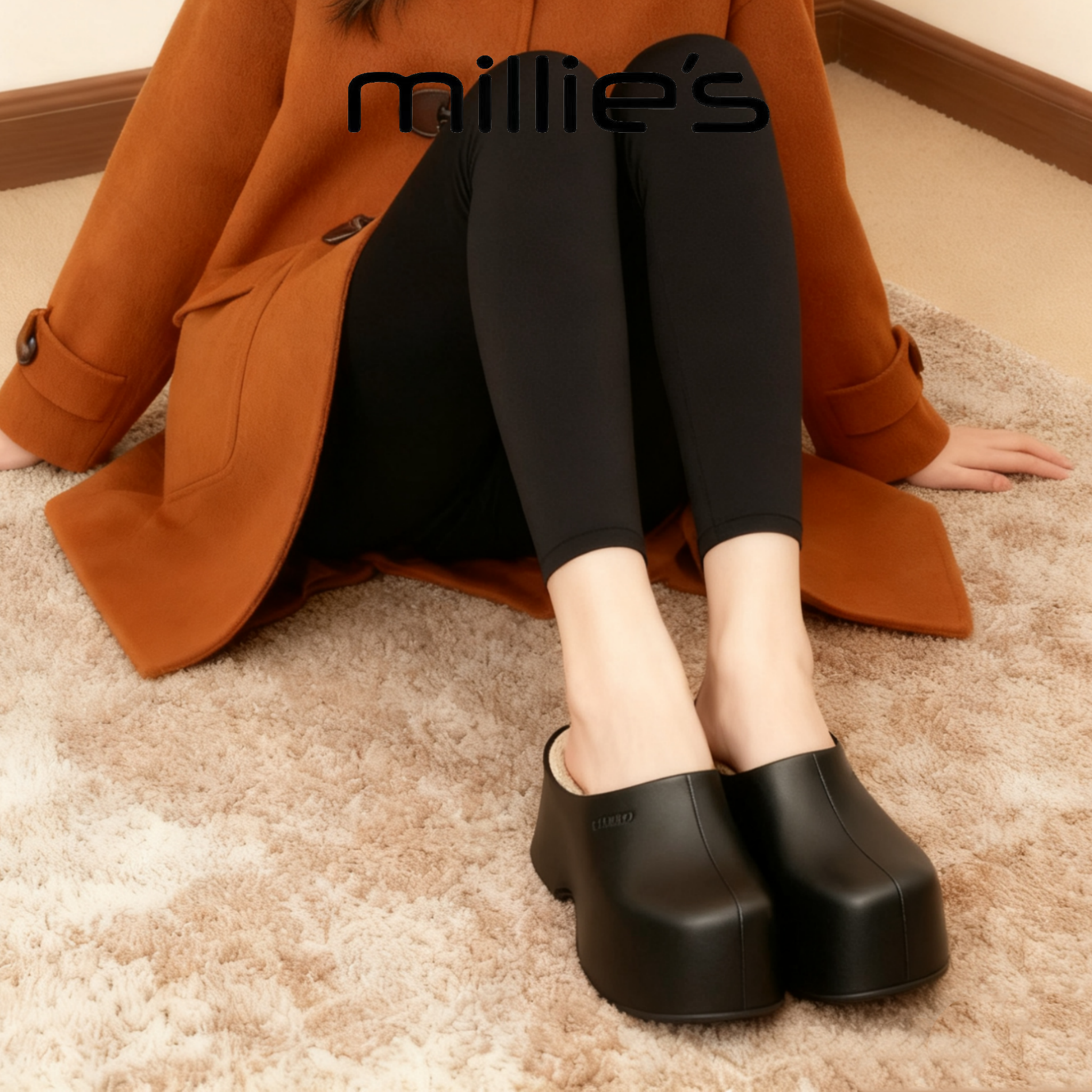 MILLIE'S/妙丽厚底包头拖鞋
