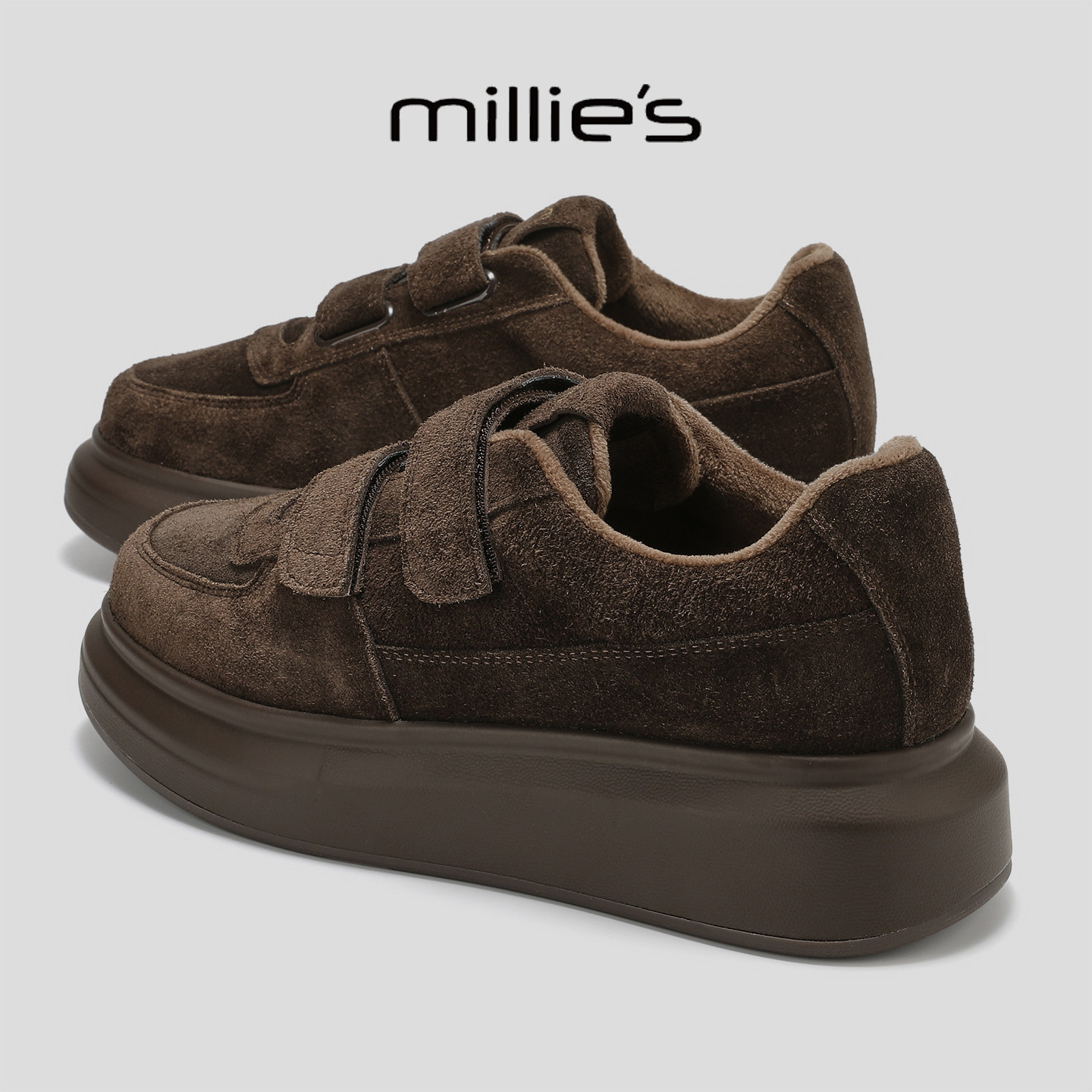 MILLIE'S/妙丽真皮厚底休闲鞋