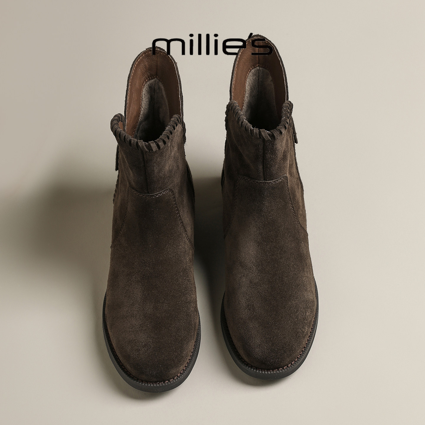 MILLIE'S/妙丽流苏磨砂皮女靴
