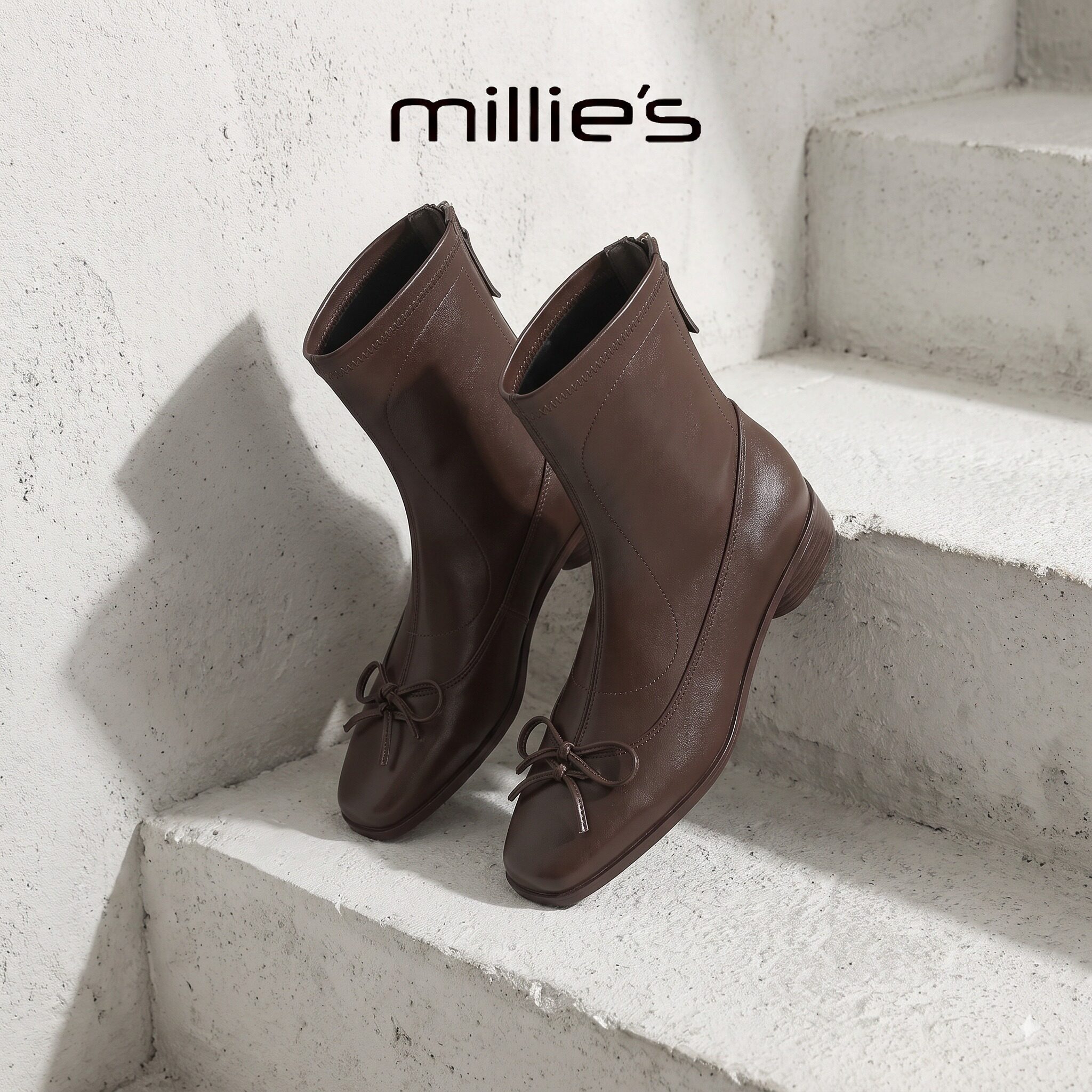 MILLIE'S/妙丽粗跟休闲靴