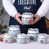 豬油罐帶蓋鹽罐子辣椒油罐家用耐高溫陶瓷帶蓋罐食品級糖罐辣子