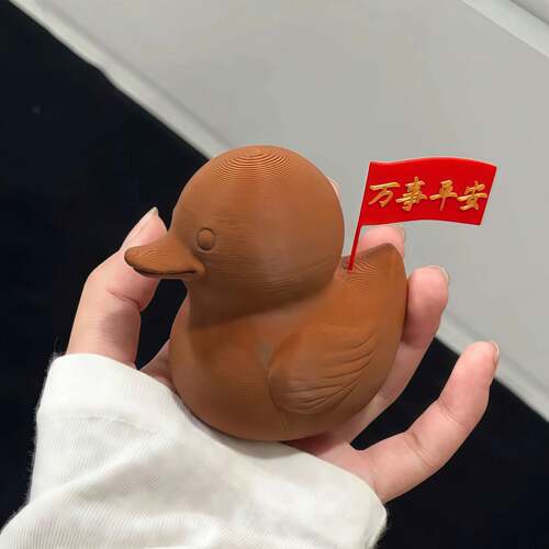 红土鸭摆件万事平安红土鸭子桌面客厅玄关摆件乔迁礼物工位摆件