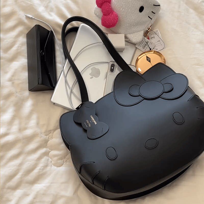 可爱卡通K猫单肩包大容量设计感小众女大学生上课通勤百搭高级感