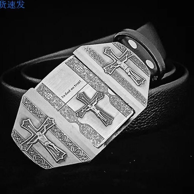腰带打火机男士个性皮带扣头腰带韩版潮流精神小伙青少年学生腰
