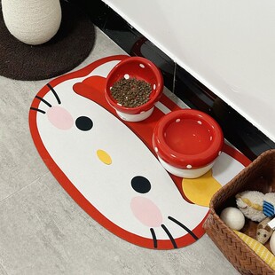 硅藻泥宠物猫咪狗狗餐垫宠物碗防溅防漏耐脏易清洁地垫多巴胺新款