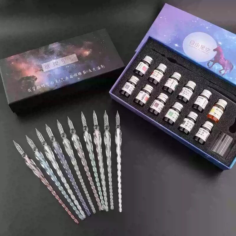玻璃笔水晶蘸水笔学生文具网红