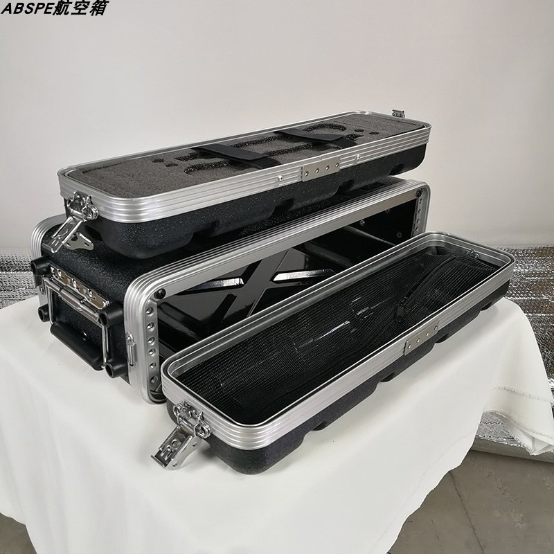 2U210短款便携话筒箱ABS航空箱接收机箱19寸设备箱音响灯光机柜
