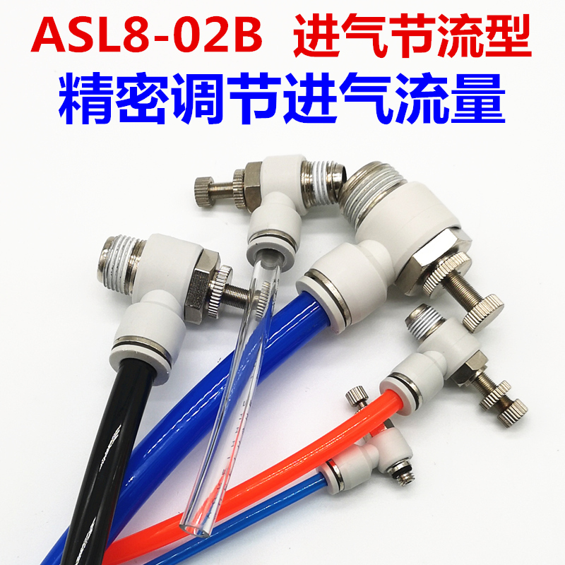 气缸进气节流阀调速接头SL/ASL4/6/8/10/12/16-04/03/02/01/M5/B