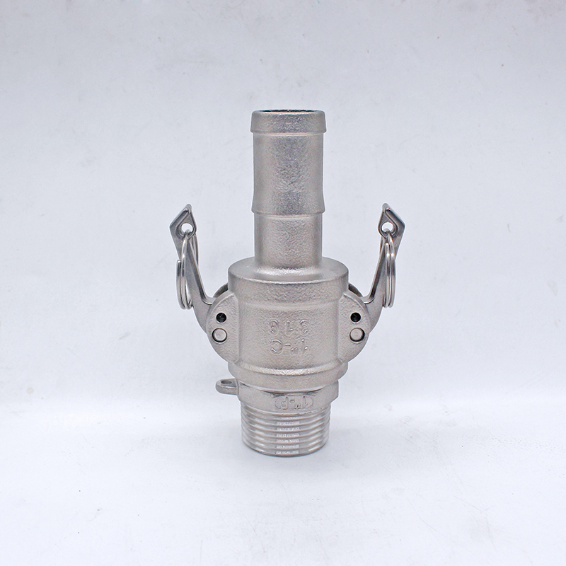 304不锈钢快速接头EB型CF型外丝皮接软管4分宝塔头外螺纹卡扣式