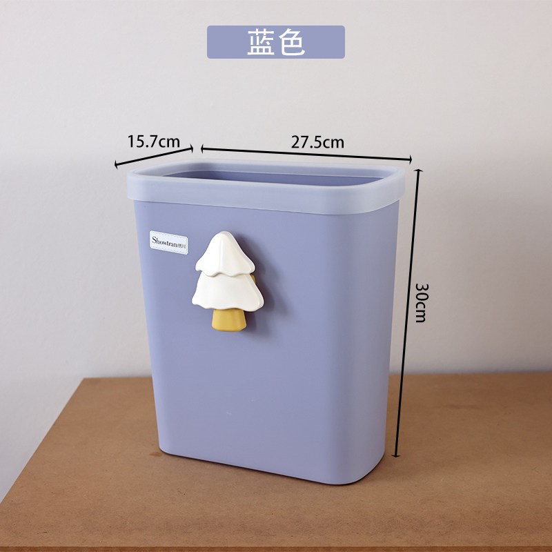 彩虹可爱森林垃圾桶家用缝隙桶客厅厨房带压圈筒卫生间边角收纳桶