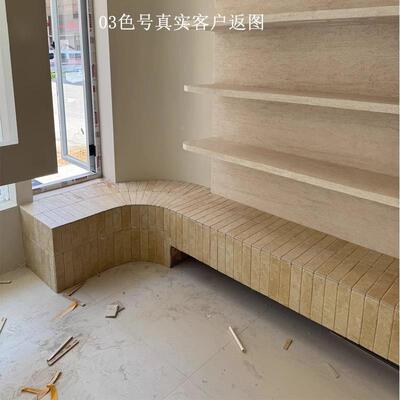 复古米黄色长条石宿莱姆石仿石材手X11工砖洞60250卫生间餐饮民墙