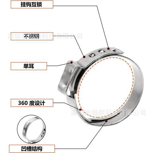 跨境200cs盒箍装04不锈钢单p耳无极卡固定软管夹58-21mm组.NDC合