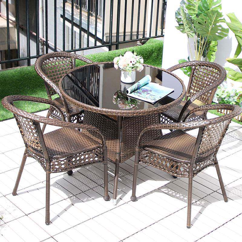藤椅三套编休闲庭院露天茶几藤户藤椅三件外椅一桌两椅组合件阳台