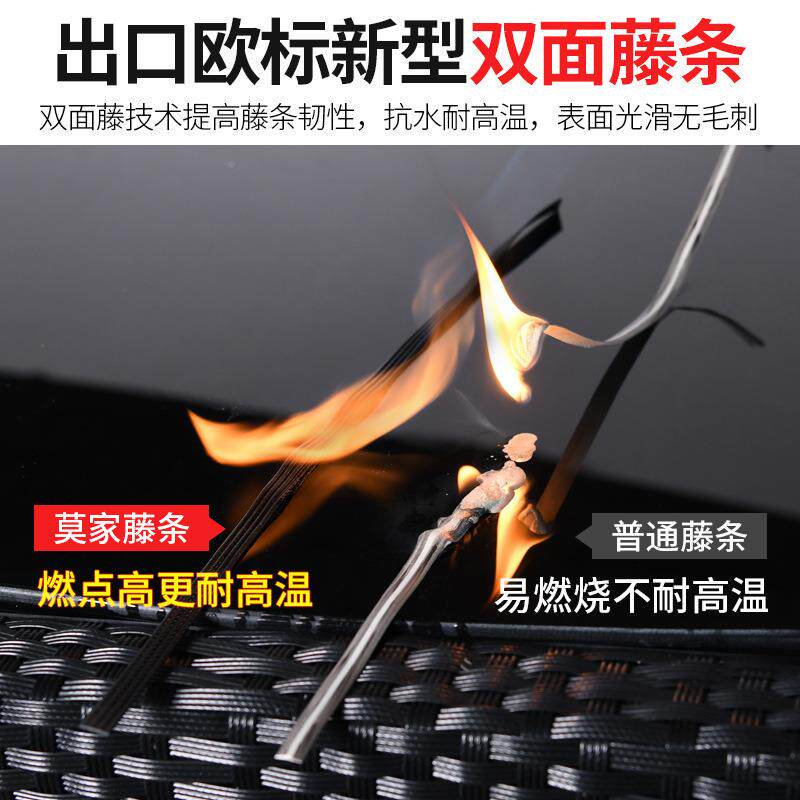 户外桌椅藤椅庭院园别墅阳台茶藤桌椅合阳组光花房室外编家FGSJ^